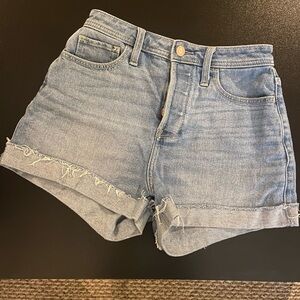 Hollister Light Blue High Waist Denim Shorts
